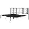 vidaXL Cadre de lit m&eacute;tal sans matelas avec t&ecirc;te de lit noir 150x200cm