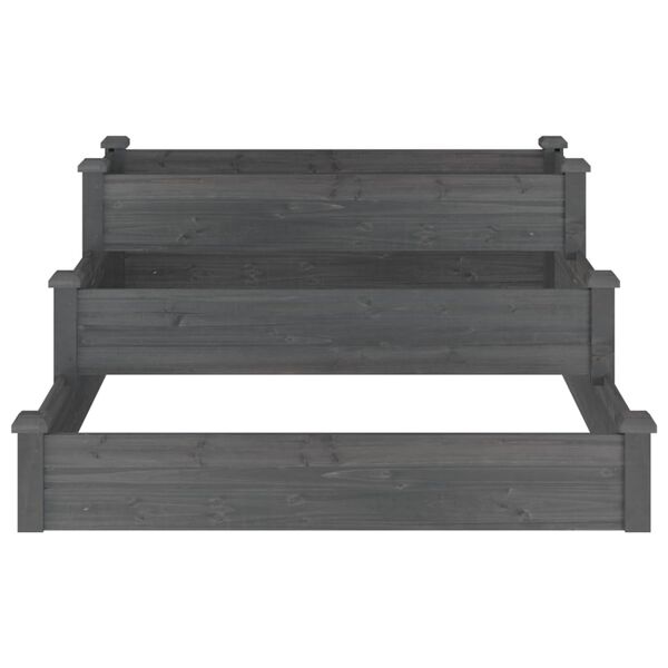 vidaXL Lit sur&eacute;lev&eacute; de jardin gris 120x120x56 cm bois massif de sapin