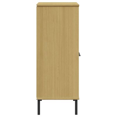 vidaXL Bibliothèque avec pieds en métal Marron 90x35x90,5 cm Bois OSLO