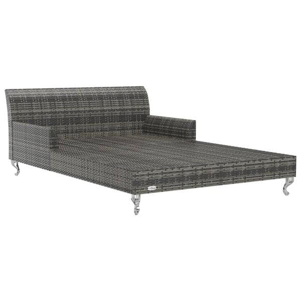 vidaXL Chaise longue &agrave; 2 places avec coussins R&eacute;sine tress&eacute;e Gris