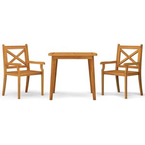 vidaXL Ensemble à manger de jardin 3 pcs Bois d'acacia solide
