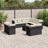 vidaXL Salon de jardin 12 pcs avec coussins noir r&eacute;sine tress&eacute;e
