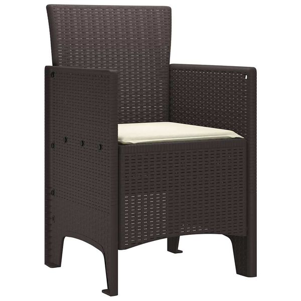 vidaXL Chaise de jardin 2 pcs Marron 53 x 49 x 85 cm PP