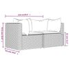 vidaXL Canap&eacute;s d'angle de jardin et coussins 2 pcs gris r&eacute;sine tress&eacute;e