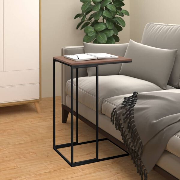 vidaXL Table d'appoint Noir 40x30x59 cm Bois d'ing&eacute;nierie