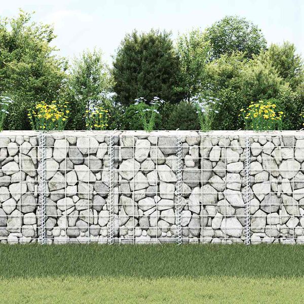 vidaXL Lits sur&eacute;lev&eacute;s en gabion 3 pcs 30x30x50 cm Fer
