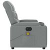 vidaXL Fauteuil inclinable de massage &eacute;lectrique gris clair tissu