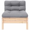 vidaXL Salon de jardin 3 pcs avec coussins gris Bois de pin solide