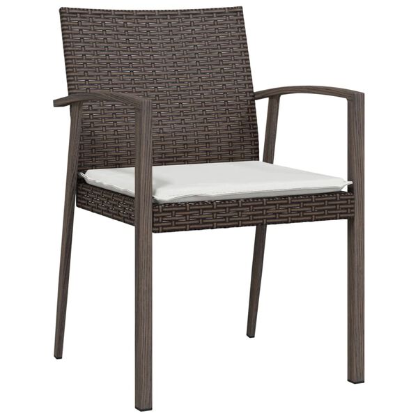 vidaXL Chaises de jardin coussins lot de 6 marron 56,5x57x83 cm rotin