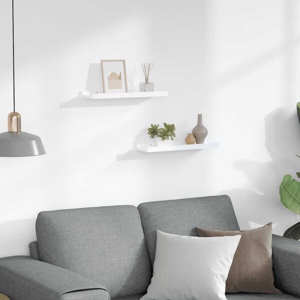 vidaXL &Eacute;tag&egrave;res murales 2 pcs Blanc brillant 40x9x3 cm