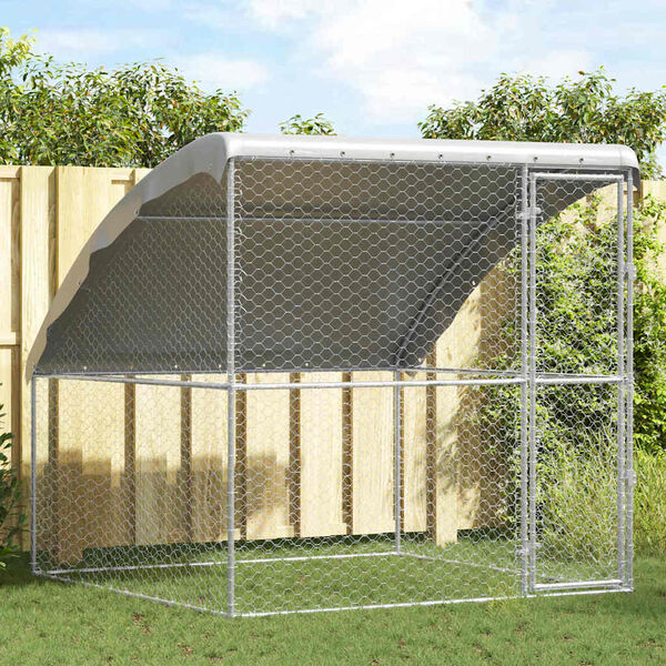 vidaXL Kennel pour Chiens Argent&eacute; 2 x 2 x 2 m Acier galvanis&eacute;