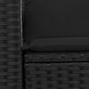 vidaXL Canap&eacute; de jardin avec coussins 2 places noir r&eacute;sine tress&eacute;e