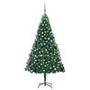 vidaXL Arbre de No&euml;l artificiel pr&eacute;-&eacute;clair&eacute; et boules vert 240 cm