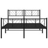 vidaXL Cadre de lit m&eacute;tal sans matelas avec pied de lit noir 135x190cm