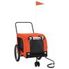 vidaXL Remorque de v&eacute;lo pour animaux de compagnie orange et noir