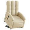 vidaXL Fauteuil inclinable de massage cr&egrave;me tissu