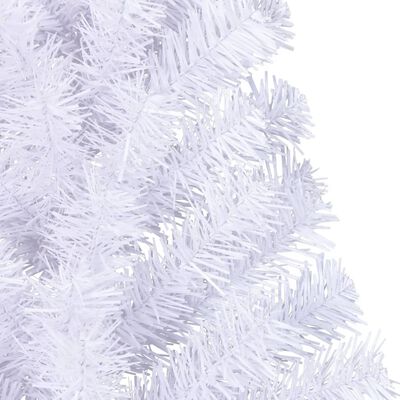 vidaXL Sapin de Noël artificiel moitié avec support blanc 120 cm PVC