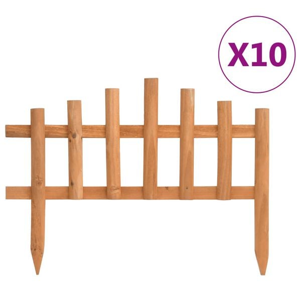 vidaXL Bordure de jardin 10 pcs Bois de sapin 4,4 m