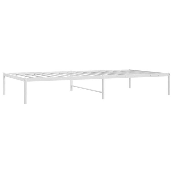 vidaXL Cadre de lit m&eacute;tal sans matelas blanc 100x200 cm