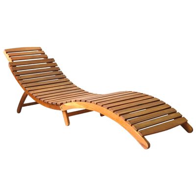 vidaXL Chaise longue de jardin avec coussin Bois d'acacia solide