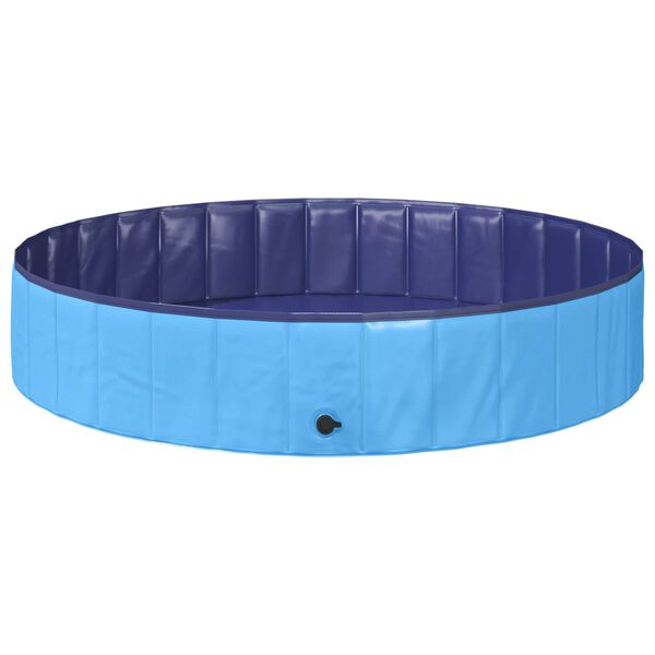 vidaXL Piscine de nage pliable pour chien Bleu 160 x 160 x 30 cm PVC