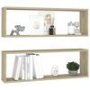 vidaXL &Eacute;tag&egrave;res cube murales 2 pcs ch&ecirc;ne sonoma bois d'ing&eacute;nierie
