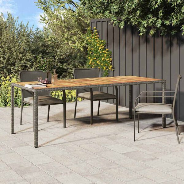 vidaXL Table de Jardin Gris 250 x 100 x 75 cm polyrotin
