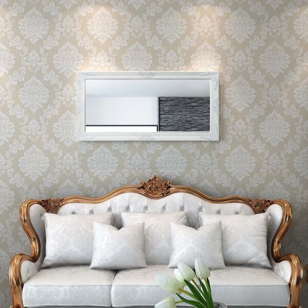 vidaXL Miroir mural style baroque 120x60 cm Blanc