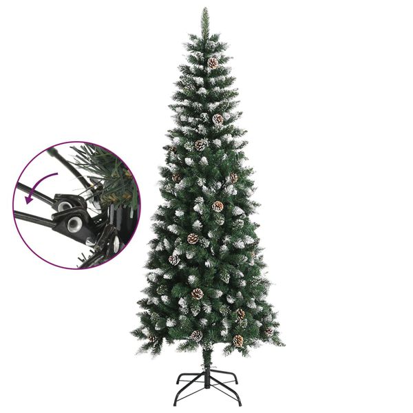 vidaXL Sapin de No&euml;l artificiel avec support Vert 210 cm PVC