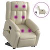 vidaXL Fauteuil inclinable de massage &eacute;lectrique cr&egrave;me similicuir