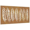 vidaXL Décoration murale jardin 105x55 cm acier corten design feuille