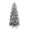 vidaXL Sapin de Noël artificiel 150 LED et neige floquée 150 cm