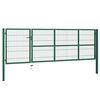 vidaXL Portail de jardin avec poteaux 350 x 100 cm, acier vert
