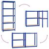 vidaXL &Eacute;tag&egrave;res &agrave; 5 niveaux 3 pcs Bleu Acier et bois d'ing&eacute;nierie