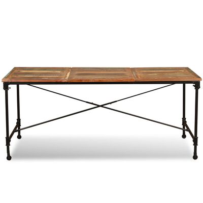 vidaXL Table à manger Bois de récupération massif 180 cm