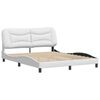 vidaXL Cadre de lit sans matelas Hvar blanc 152x203 cm similicuir