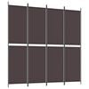 vidaXL Cloison de s&eacute;paration 4 panneaux Marron 200x200 cm Tissu