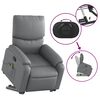 vidaXL Fauteuil inclinable de massage gris similicuir