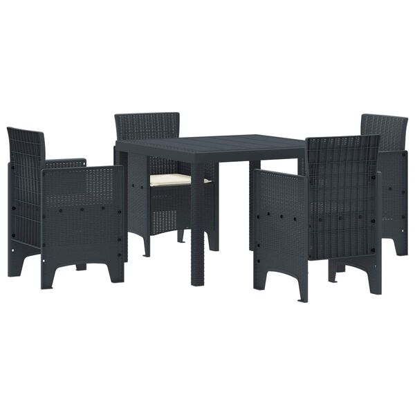 vidaXL Ensemble de salle &agrave; manger pour jardin 5 pcs Anthracite