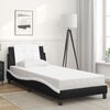 vidaXL Cadre de lit sans matelas Zadar noir et blanc 100x203 cm similicuir