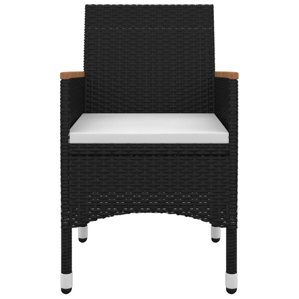 vidaXL Ensemble &agrave; manger de jardin coussins 5 pcs R&eacute;sine tress&eacute;e Verre