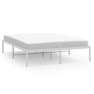 vidaXL Cadre de lit m&eacute;tal sans matelas blanc 150x200 cm