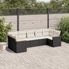 vidaXL Salon de jardin 7 pcs avec coussins noir r&eacute;sine tress&eacute;e
