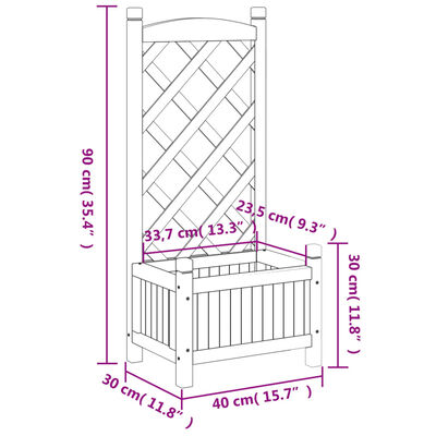 vidaXL Jardinière avec treillis marron bois massif de sapin