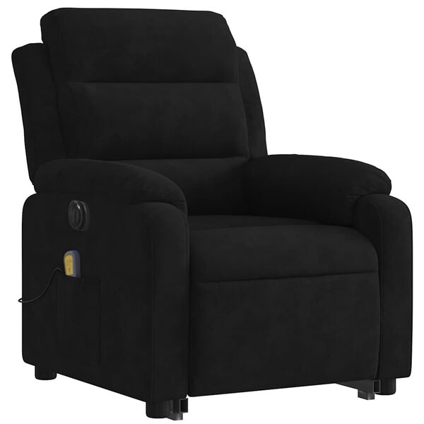 vidaXL Fauteuil inclinable de massage électrique noir velours