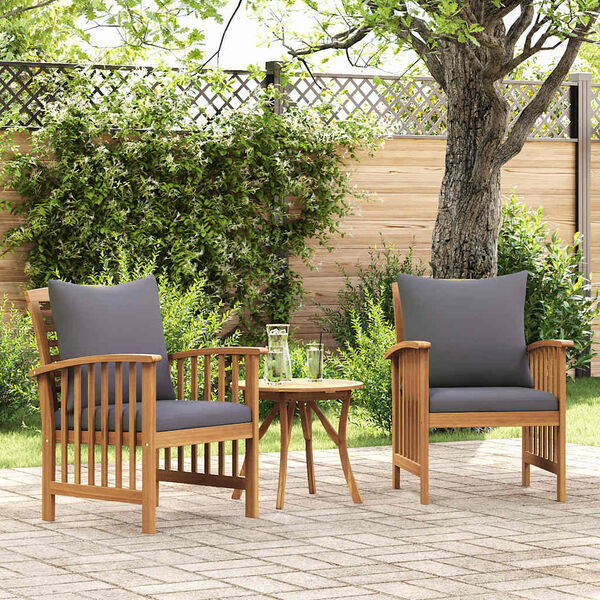 vidaXL Chaises de jardin avec coussins lot de 2 Bois d'acacia massif