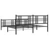 vidaXL Cadre de lit m&eacute;tal sans matelas avec pied de lit noir 193x203cm