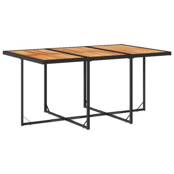 vidaXL Ensemble &agrave; manger de jardin coussins 7pcs Noir R&eacute;sine tress&eacute;e