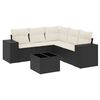 vidaXL Salon de jardin 6 pcs avec coussins noir r&eacute;sine tress&eacute;e
