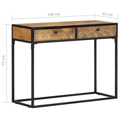 vidaXL Table console 100x35x75 cm Bois de manguier massif